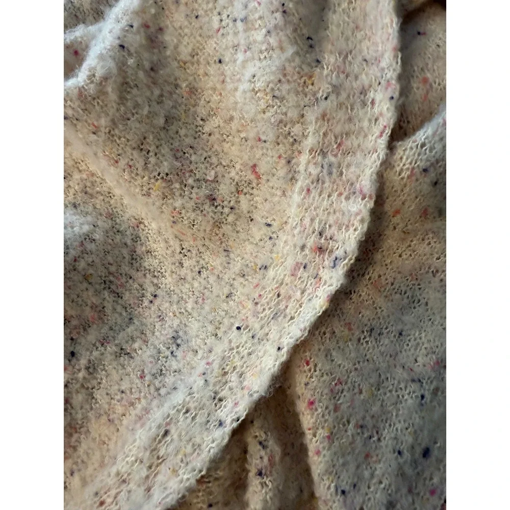 By Anthropologie‎ Multicolor Flecked Oatmeal Ivory Long Scarf Cozy Plush Wrap